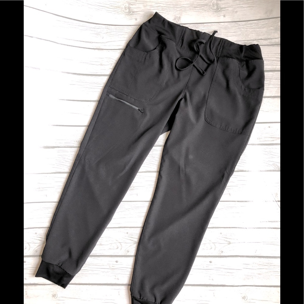 Black jogger style scrubs